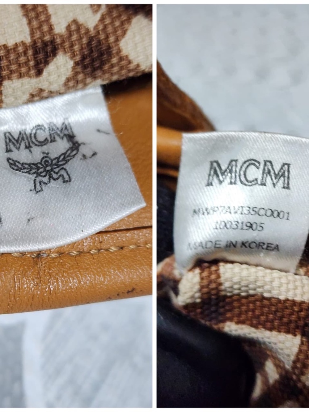 Authentic MCM Small Monogram Top Handle Bag Brown - Picture 7 of 13